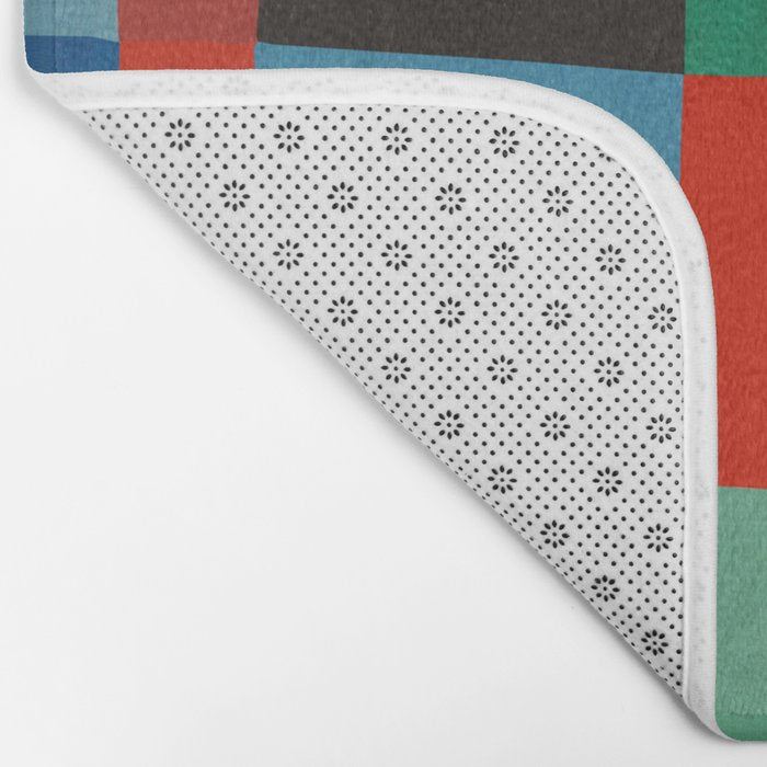 Mid-Century Modern Colorful Geometric Artwork Bath Mat Gallery Image 2