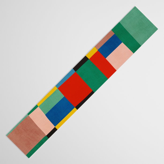 Mid-Century Modern Colorful Geometric Artwork Table Runner Gallery Image 3