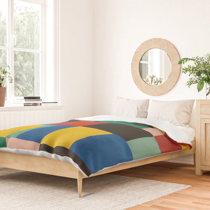 Mid-Century Modern Colorful Geometric Artwork Duvet Cover Gallery Image 2