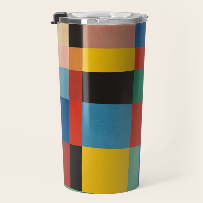 Mid-Century Modern Colorful Geometric Artwork Travel Mug Gallery Image 3