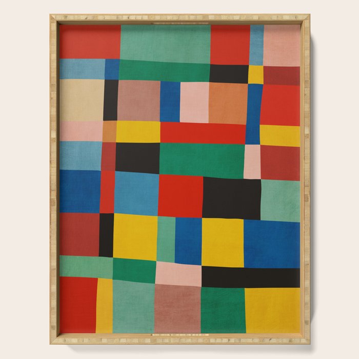 Mid-Century Modern Colorful Geometric Artwork Serving Tray Gallery Image 1