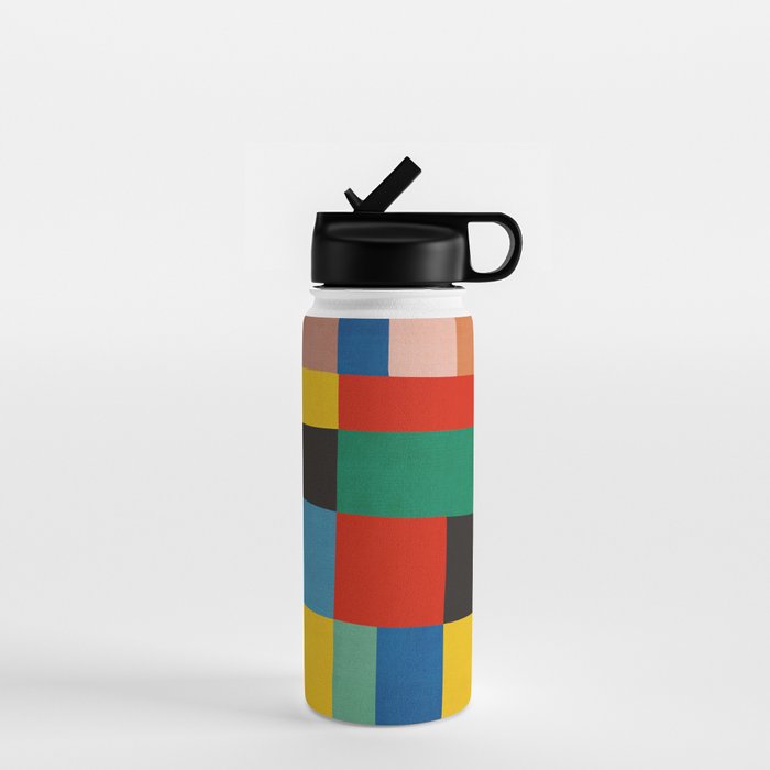 Mid-Century Modern Colorful Geometric Artwork Water Bottle Gallery Image 1