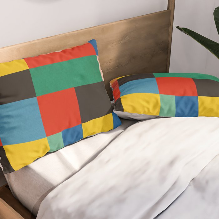 Mid-Century Modern Colorful Geometric Artwork Pillow Sham Gallery Image 2