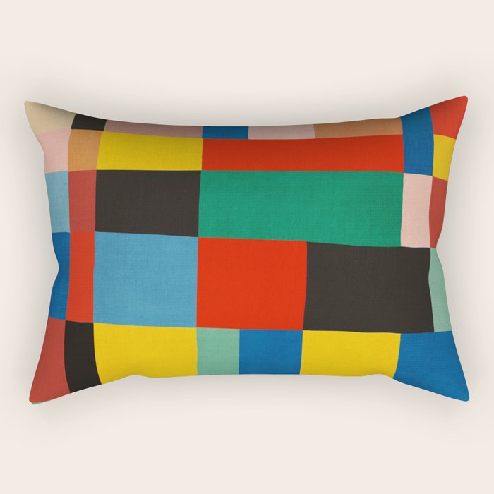 Mid-Century Modern Colorful Geometric Artwork Rectangular Pillow Gallery Image 1
