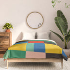 Mid-Century Modern Colorful Geometric Artwork Comforter Gallery Image 3