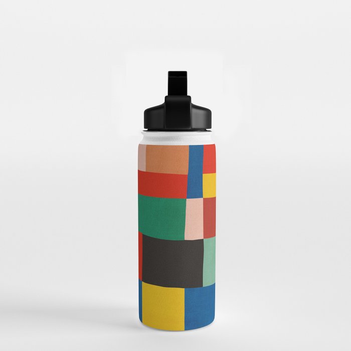 Mid-Century Modern Colorful Geometric Artwork Water Bottle Gallery Image 2