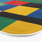 Mid-Century Modern Colorful Geometric Artwork Bath Mat Gallery Image 3