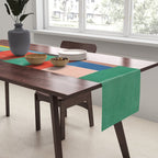 Mid-Century Modern Colorful Geometric Artwork Table Runner Gallery Image 2