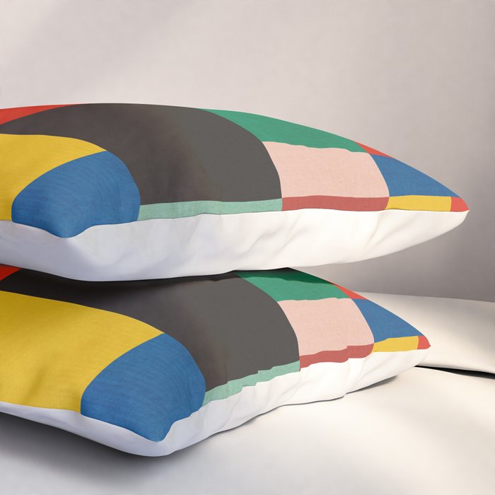 Mid-Century Modern Colorful Geometric Artwork Pillow Sham Gallery Image 3