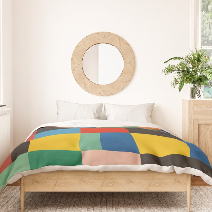 Mid-Century Modern Colorful Geometric Artwork Duvet Cover Gallery Image 3