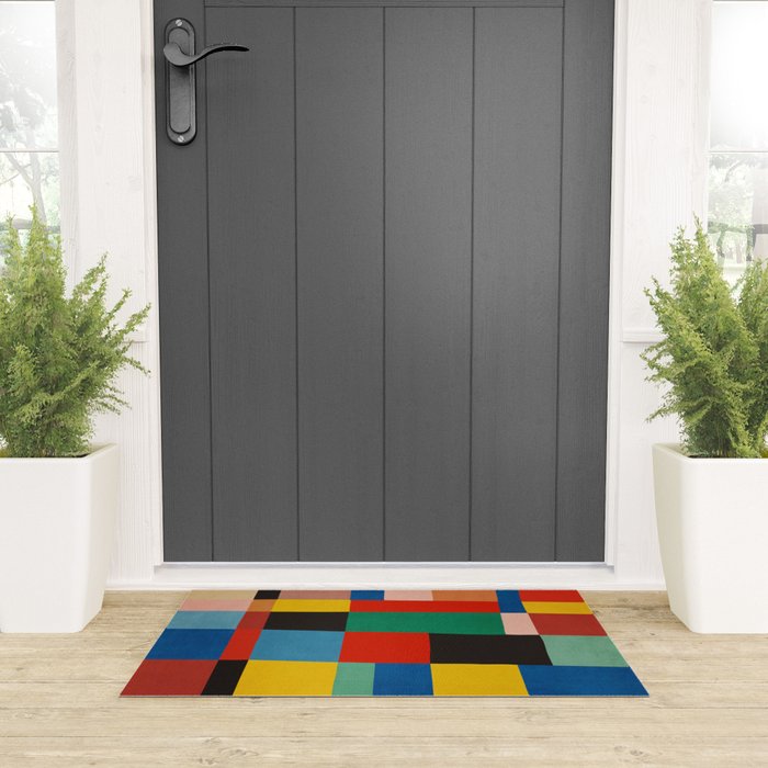 Mid-Century Modern Colorful Geometric Artwork Welcome Mat Gallery Image 3