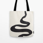 Minimalist Abstract Art Smoke Genie In The Lamp Mythical Magical Ink Art Black & White Tote Bag Gallery Image 1