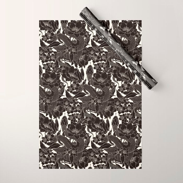 Enchanted Snake Block Print Wrapping Paper Gallery Image 1