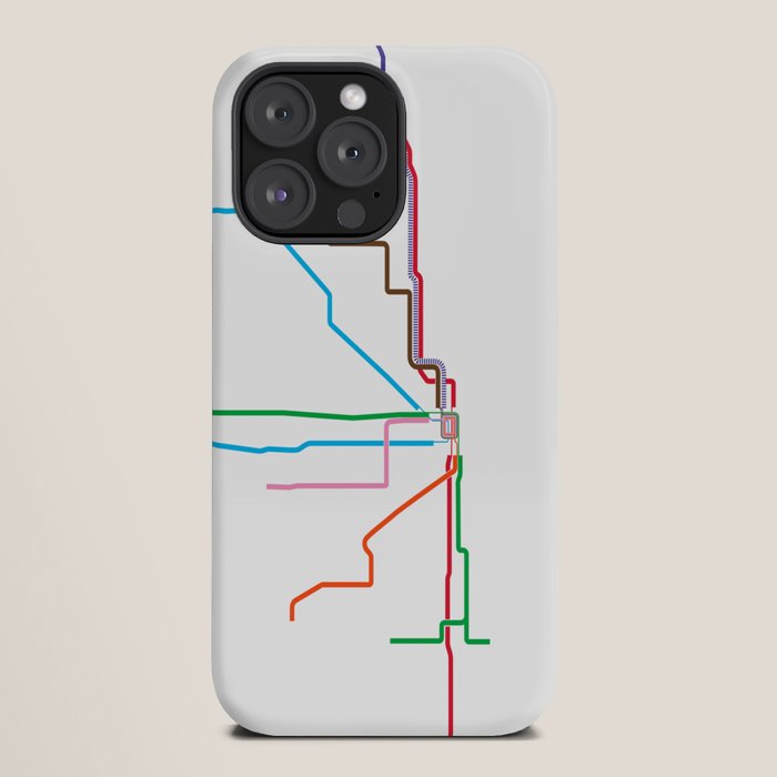 Chicago CTA Map, Chicago Train Map Art, Chicago L Train Map, Chicago Art, Chicago Wall Art, Map Art iPhone Case Gallery Image 20