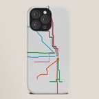 Chicago CTA Map, Chicago Train Map Art, Chicago L Train Map, Chicago Art, Chicago Wall Art, Map Art iPhone Case Gallery Image 20