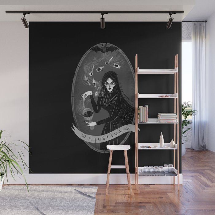 Aquarius Witchy Zodiac Wall Mural Gallery Image 1