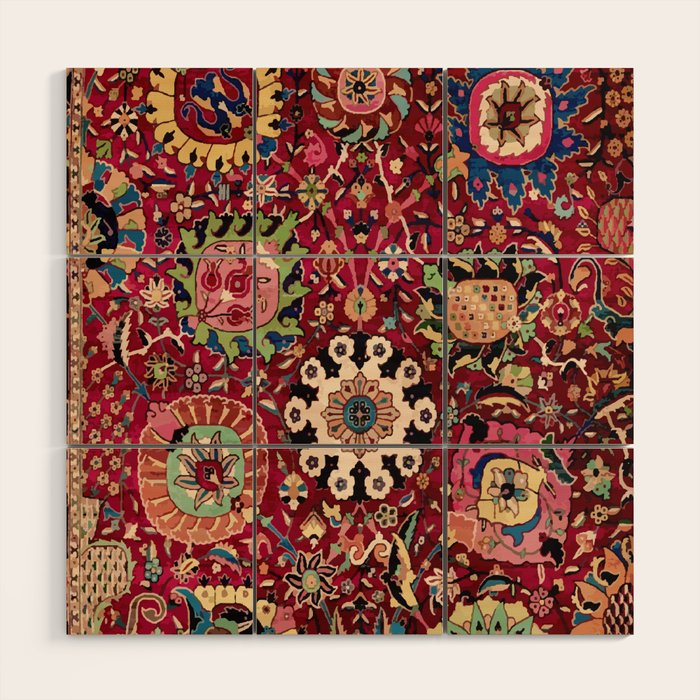 Safavid Carpet Fragment Wood Wall Art Gallery Image 1