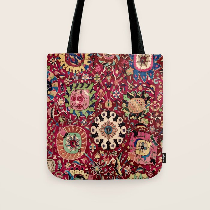 Safavid Carpet Fragment Tote Bag Gallery Image 1