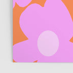 Pastel Pink Retro Flowers Orange Background #decor #society6 #buyart Poster Gallery Image 3