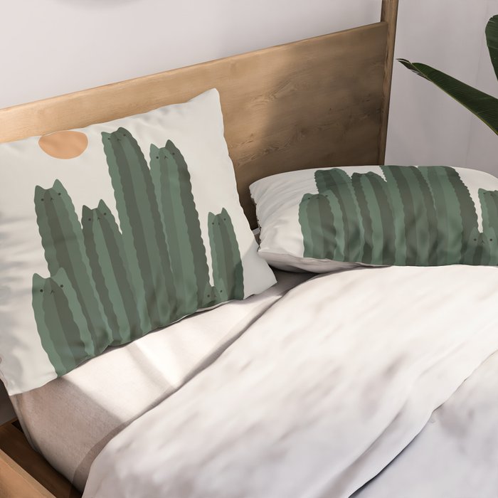Cat and Plant 31 Pillow Sham Gallery Image 2