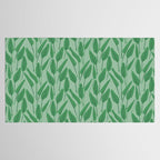 Tropical leaf pattern in cool greens Tablecloth Gallery Image 2