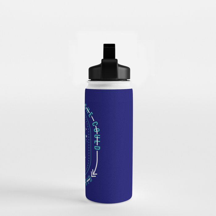 She Believed - Navy & Turquoise Palette Water Bottle Gallery Image 2