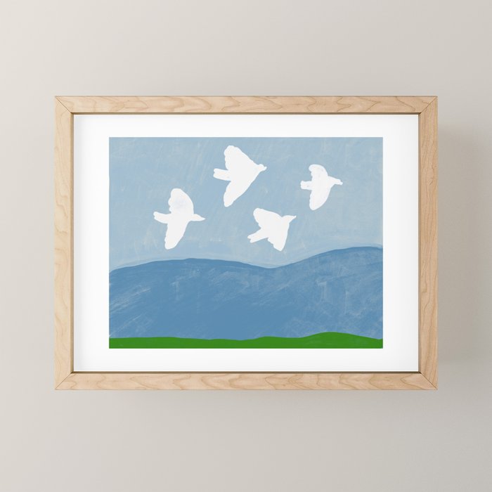 Landscape with Birds Mini Art Print Gallery Image 1