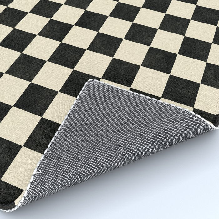 Checkers - Black and Cream Rug Gallery Image 4