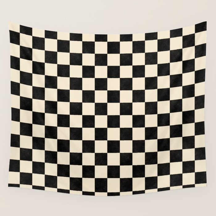 Checkers - Black and Cream Wall Tapestry Gallery Image 4