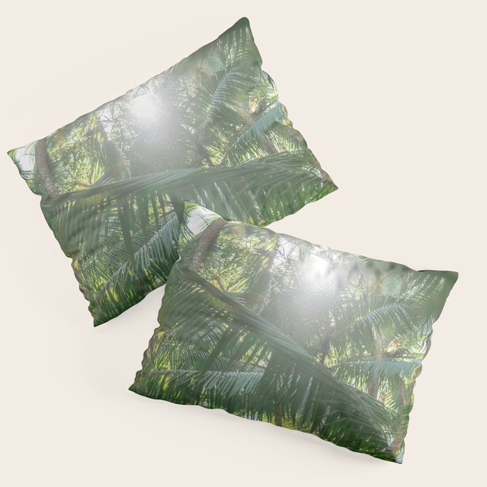 Costa Rica | Palm leaves travel photography Pillow Sham Gallery Image 1