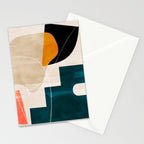mid century shapes abstract painting Stationery Card Gallery Image 2