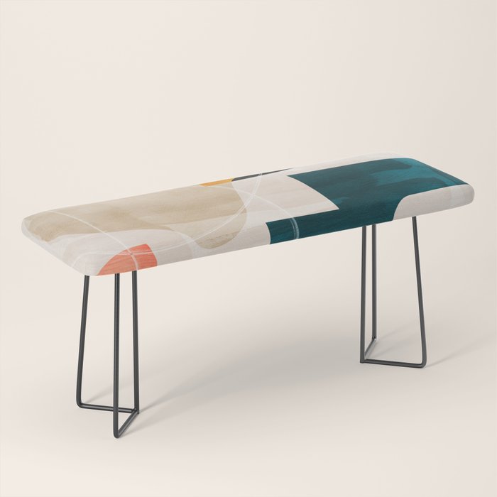 mid century shapes abstract painting Bench Gallery Image 1