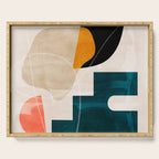 mid century shapes abstract painting Serving Tray Gallery Image 1