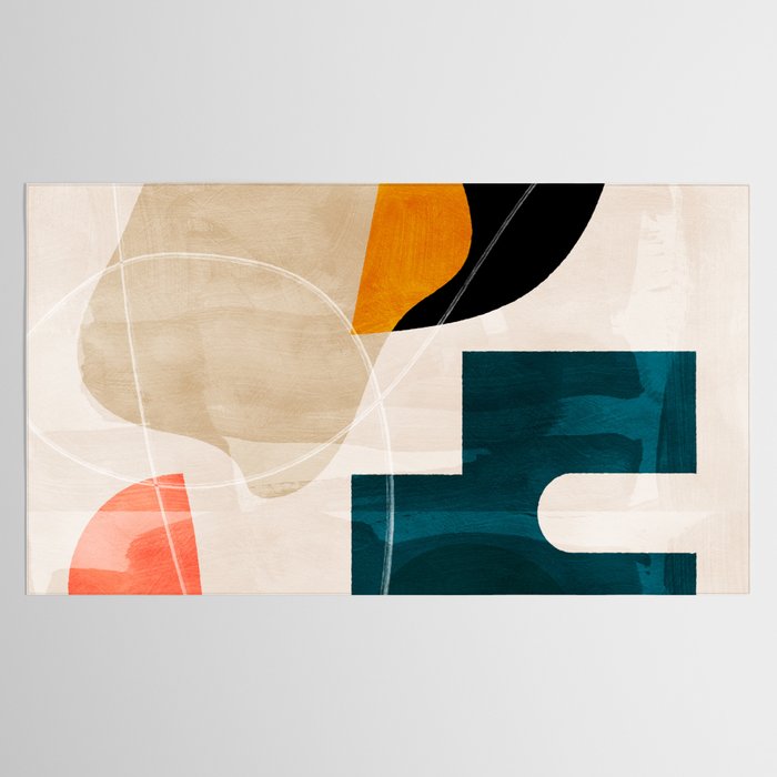 mid century shapes abstract painting Tablecloth Gallery Image 2