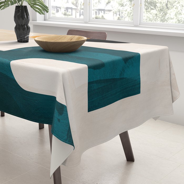 mid century shapes abstract painting Tablecloth Gallery Image 3