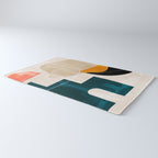 mid century shapes abstract painting Rug Gallery Image 3