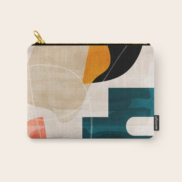 mid century shapes abstract painting Carry All Pouch Gallery Image 1