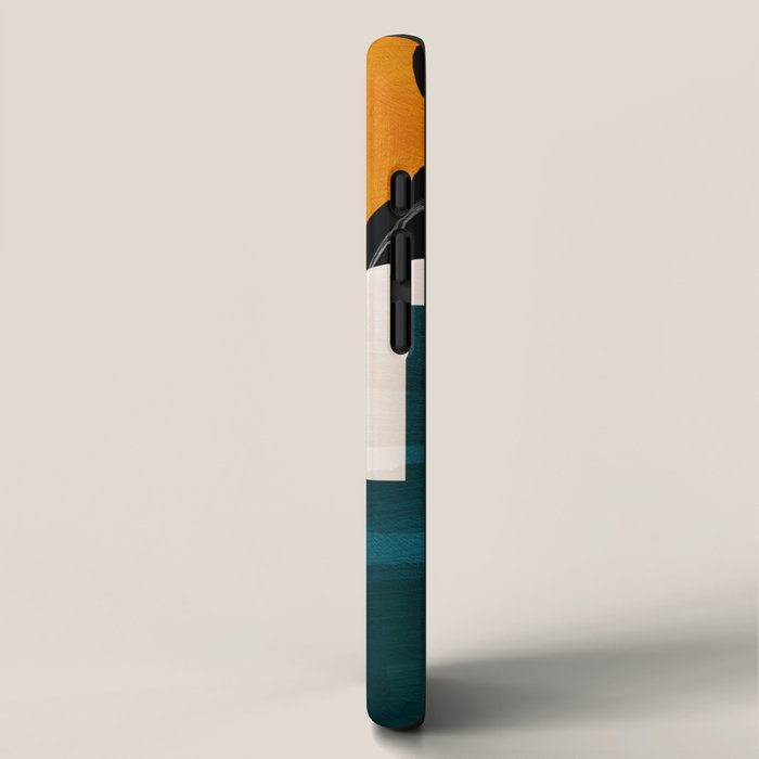 mid century shapes abstract painting iPhone Case Gallery Image 2