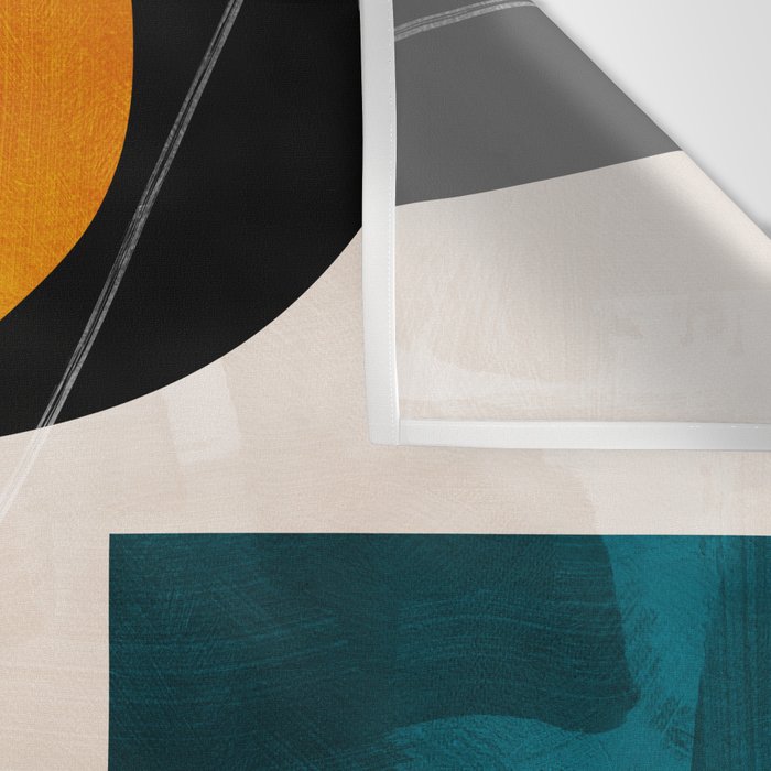 mid century shapes abstract painting Wall Tapestry Gallery Image 3