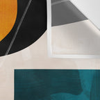 mid century shapes abstract painting Wall Tapestry Gallery Image 3