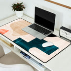 mid century shapes abstract painting Desk Mat Gallery Image 2