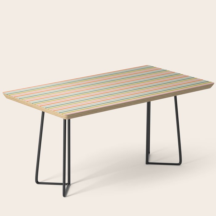 Colorful retro stripe line art pattern Coffee Table Gallery Image 1