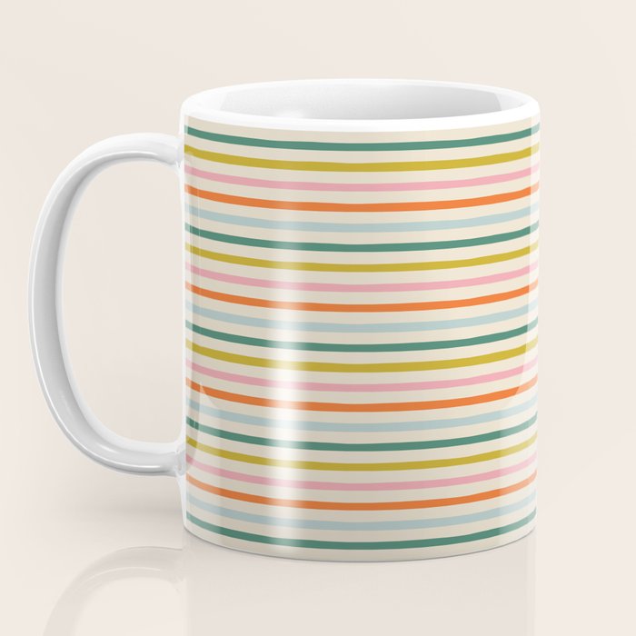 Colorful retro stripe line art pattern Coffee Mug Gallery Image 3