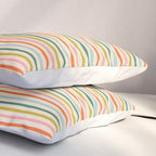Colorful retro stripe line art pattern Pillow Sham Gallery Image 3