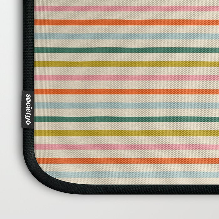 Colorful retro stripe line art pattern Laptop Sleeve Gallery Image 3