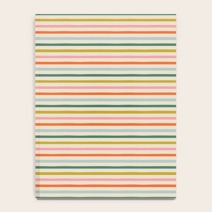 Colorful retro stripe line art pattern Notebook Gallery Image 4