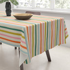 Colorful retro stripe line art pattern Tablecloth Gallery Image 3