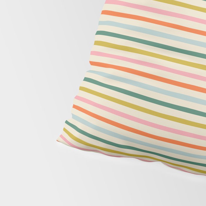 Colorful retro stripe line art pattern Pillow Sham Gallery Image 4