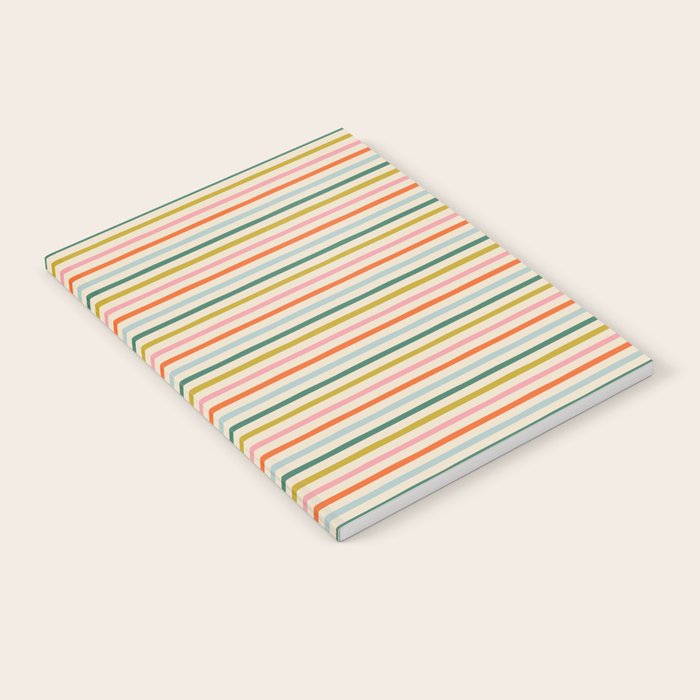 Colorful retro stripe line art pattern Notebook Gallery Image 2