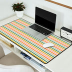 Colorful retro stripe line art pattern Desk Mat Gallery Image 2